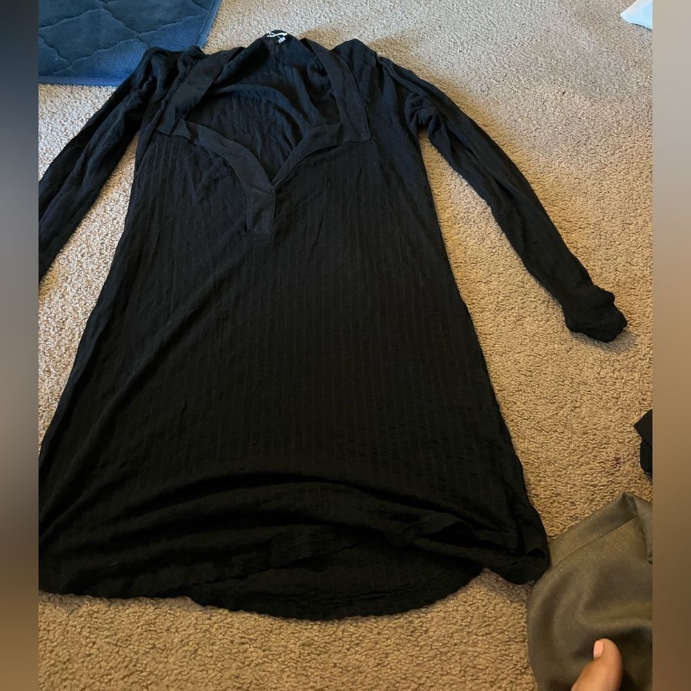 Monrow black‎ ribbed dress s